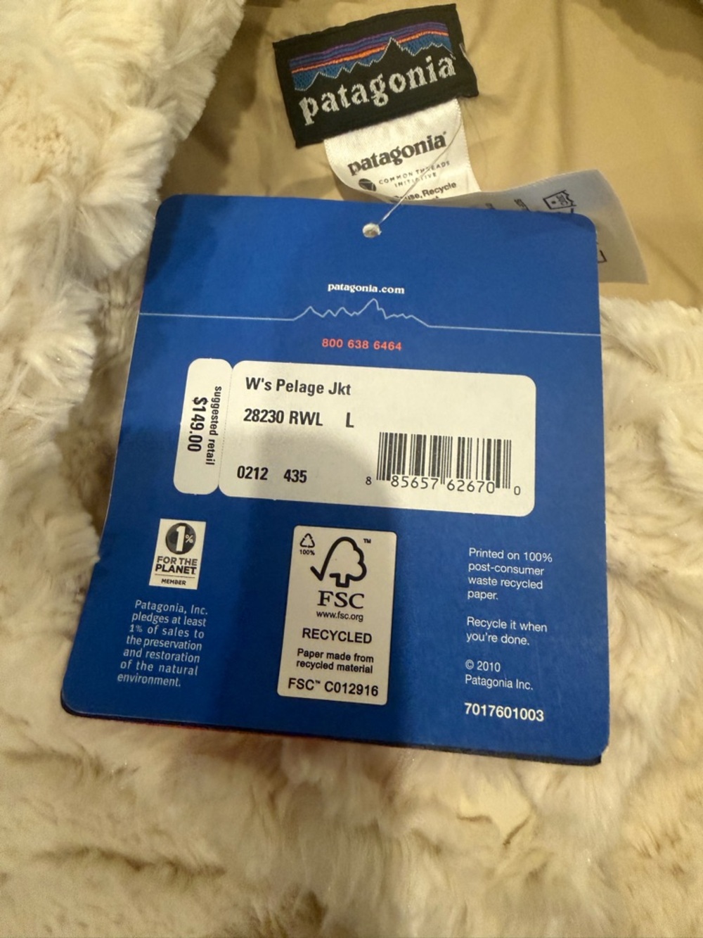 Patagonia Cream Textured Teddy Pullover Jacket - Picture 5 of 7